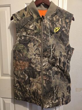 Realtree Camo Quilted Hunting Vest with Orange Lining